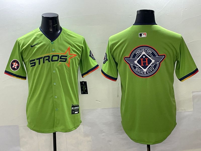 Men Houston Astros Blank Green three generations Joint Name 2025 Nike MLB Jersey style 28->houston astros->MLB Jersey